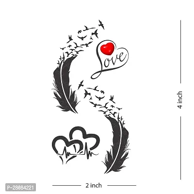 Komstec Wings Love Heart Arrow Temporary Como Tattoo Sticker For Male And Female Tattoo-thumb2