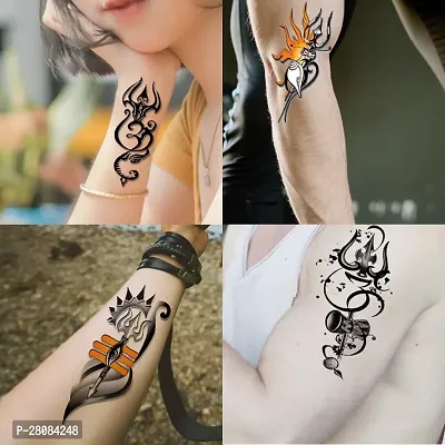 Komstec  Om With Trishul And Mahadev Como Tattoo Sticker For Male And Female Tattoo