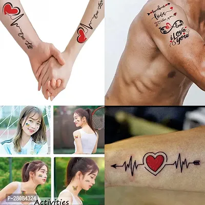 Komstec Love And Heart Temporary Como Tattoo Sticker For Male And Female Tattoo-thumb0