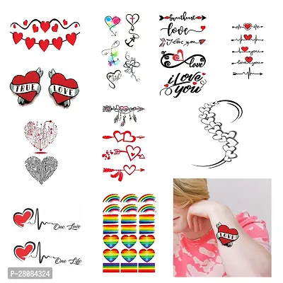 Komstec Love And Heart Temporary Como Tattoo Sticker For Male And Female Tattoo-thumb5