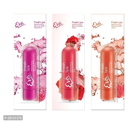 Eva Rose, Raspberry And Litchi Combo Moisturizing Mini Lip Balm - 3.6 Gm  Pack of 3