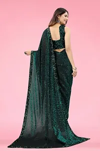 Beautiful Lycra Party Wear Saree with Blouse piece-thumb4