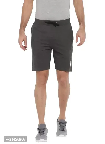 Stylish Black Cotton Solid Regular Shorts For Men