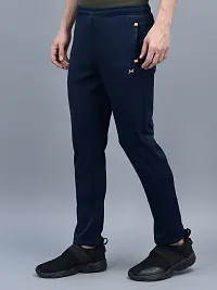 Stylish Blue Polyester Solid Regular Fit Sports Track Pant For Men-thumb1