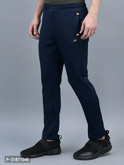 Stylish Blue Polyester Solid Regular Fit Sports Track Pant For Men-thumb2