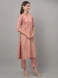 Beautiful A-Line Pink Self Pattern Cotton Blend Kurta Bottom Set For Women-thumb1