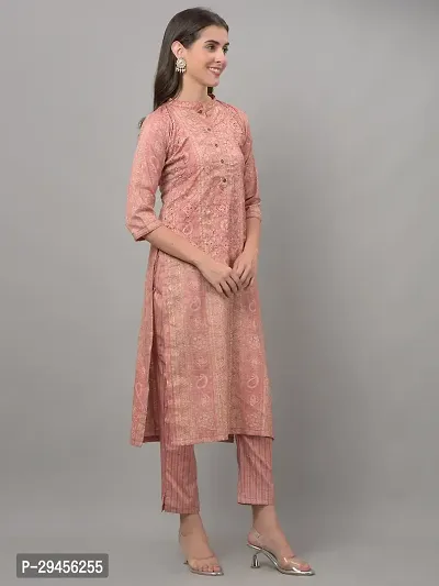 Beautiful A-Line Pink Self Pattern Cotton Blend Kurta Bottom Set For Women-thumb2