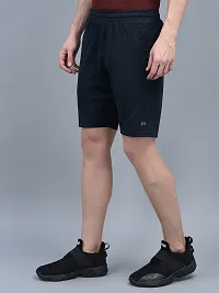 Stylish Blue Polyester Solid Sports Shorts For Men-thumb1