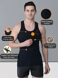 Stylish Cotton Solid Vests For Men- Pack Of 7-thumb2