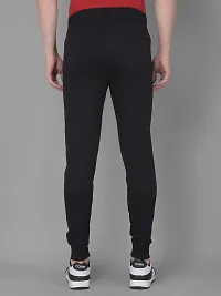 Stylish Black Cotton Solid Joggers For Men-thumb1