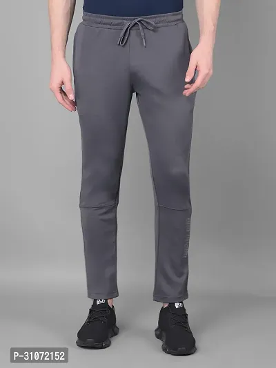 Stylish Grey Polyester Solid Regular Fit Sports Track Pant For Men