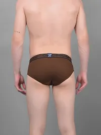 Super Combed Cotton Solid Brown Briefs For Men-thumb1