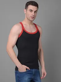 Stylish Solid Combed Cotton Racerback Styled Gym Vest Pack Of 2-thumb1