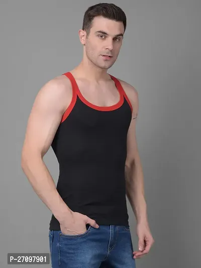 Stylish Solid Combed Cotton Racerback Styled Gym Vest Pack Of 2-thumb2