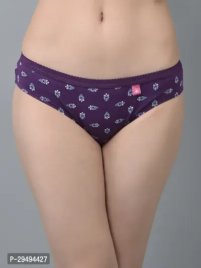 Stylish Multicoloured Cotton Printed Brief For Women Pack Of 2-thumb2