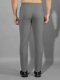 Stylish Grey Polyester Solid Regular Fit Sports Track Pant For Men-thumb2