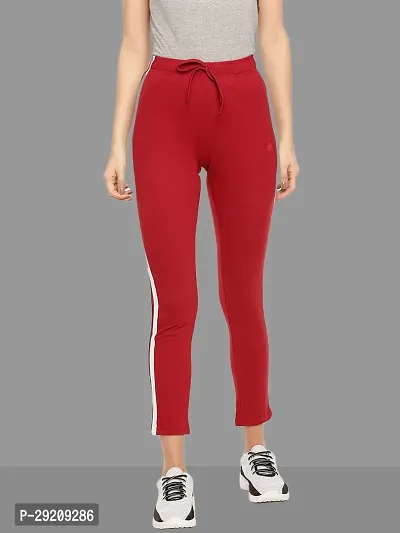 Stylish Red Cotton Blend Solid Mid-Rise Capris For Women-thumb0