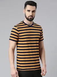 Reliable Multicoloured Cotton Striped Round Neck Tshirt For Men Pack Of 2-thumb2