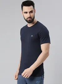 Reliable Multicoloured Cotton Solid Round Neck Tshirt For Men Pack Of 2-thumb2