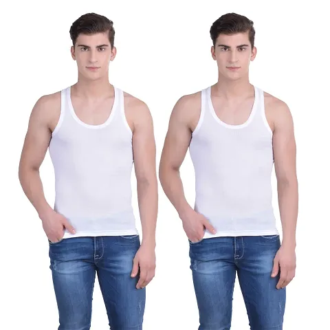 Pack Of 2 Dollar Bigboss Solid Cotton Basic Vest