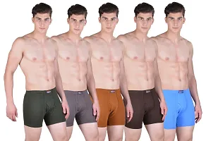 Pack of 5 Dollar Bigboss Men's  Multicoloured  Boxer Trunk-thumb1