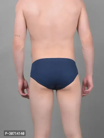 Super Combed Cotton Solid Navy Blue Briefs For Men-thumb2