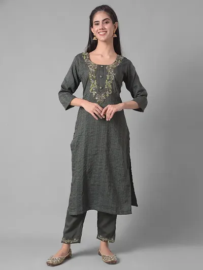 Beautiful A-Line Self Pattern Blend Kurta Bottom Set For Women