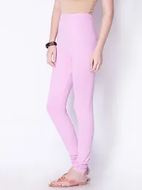 Stylish Cotton Solid Light Pink Color Slim fit Comfortable Churidar Leggings For Women-thumb2