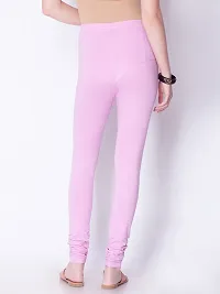 Stylish Cotton Solid Light Pink Color Slim fit Comfortable Churidar Leggings For Women-thumb1