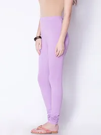 Stylish Cotton Solid Moving Mauve Color Slim fit Comfortable Churidar Leggings For Women-thumb2