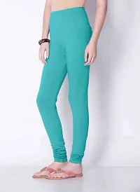 Stylish Cotton Solid Jade Color Slim fit Comfortable Churidar Leggings For Women-thumb2