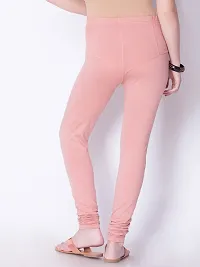 Stylish Cotton Solid Light Onion Color Slim fit Comfortable Churidar Leggings For Women-thumb1