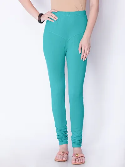 Stylish Solid Sea Color Slim fit Comfortable Churidar Leggings For Women