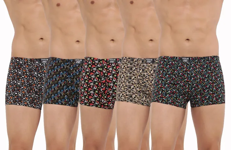 Multicolored Cotton Printed Basic Trunks Combo