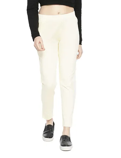 Solid Mid-Rise Cotton Trousers