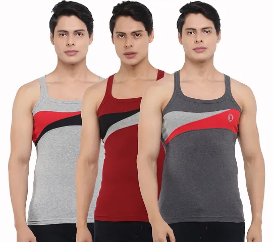 Dollar Bigboss Men Pack of 3 BB12 Solid Gym Vest