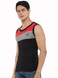 Multicoloured Cotton Gym Vest For Men-thumb2