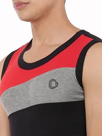 Multicoloured Cotton Gym Vest For Men-thumb4