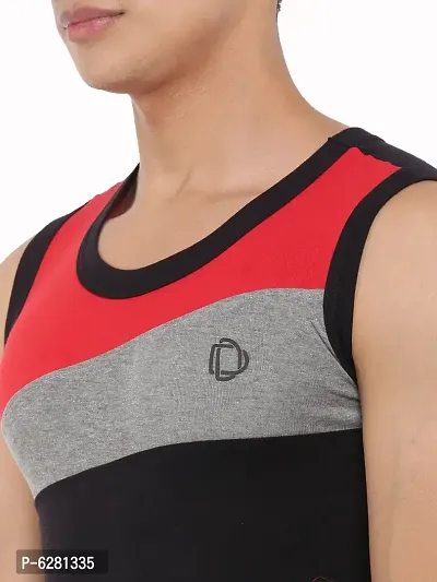 Multicoloured Cotton Gym Vest For Men-thumb5