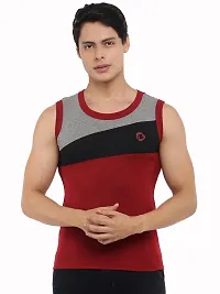 Multicoloured Cotton Gym Vest For Men-thumb1