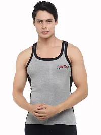 Dollar Bigboss  Men Assorted Pack of 3 BB16 Solid Gym Vest-thumb1