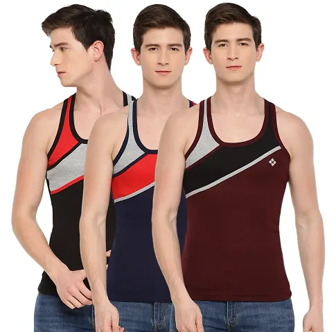 Dollar Bigboss Men Pack of 3 BB19 Solid Gym Vest