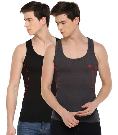 Dollar Bigboss Men Pack of 2 BB20 Solid Gym Vest