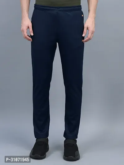 Stylish Blue Polyester Solid Regular Fit Sports Track Pant For Men