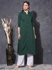 Stylish Green Viscose Stitched Kurta For Women-thumb4