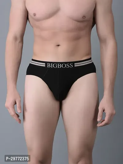 Stylish Black Cotton Blend Solid Brief For Men