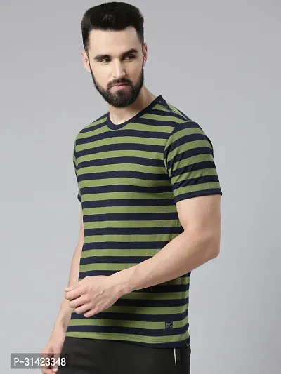 Reliable Multicoloured Cotton Striped Round Neck Tshirt For Men-thumb3