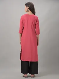 Stylish Pink Rayon Self Pattern Stitched Kurta For Women-thumb2