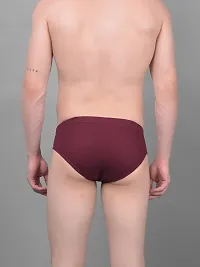 Super Combed Cotton Solid Maroon Briefs For Men-thumb1