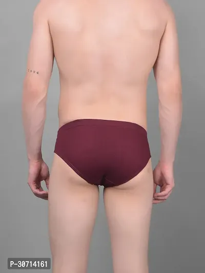 Super Combed Cotton Solid Maroon Briefs For Men-thumb2